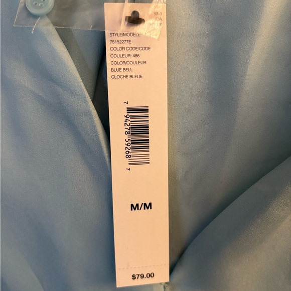 DKNY Blue Wrap Chiffon Blouse - Picture 7 of 7